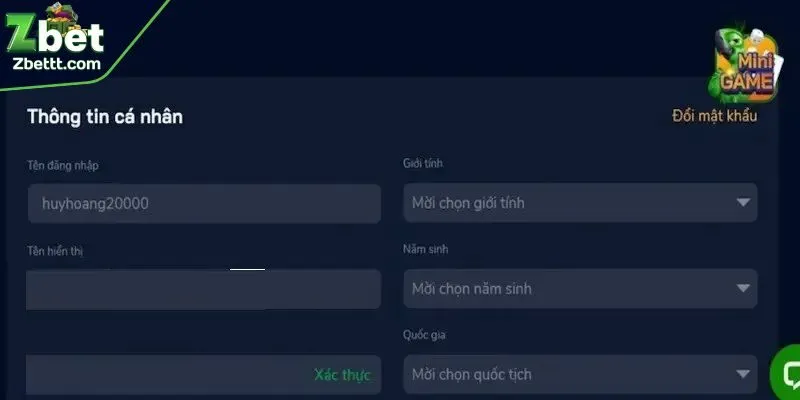 Cách thức xác minh tài khoản cược tại ZBET